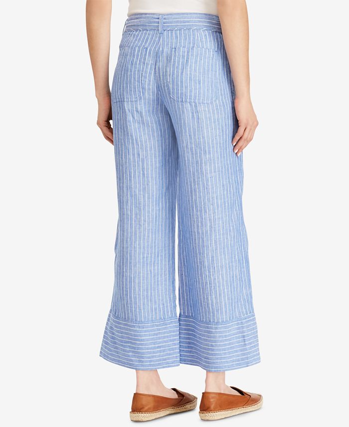 Lauren Ralph Lauren Petite Striped WideLeg Linen Pants Macy's
