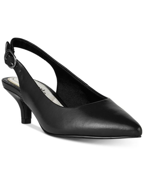Женские туфли Easy Street Faye Slingback Kitten-Heel Pumps, цвет: Чёрный