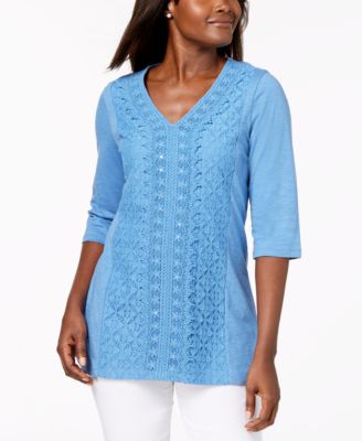 JM Collection - Petite Crochet-Lace Top