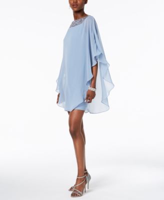 chiffon cape overlay dress