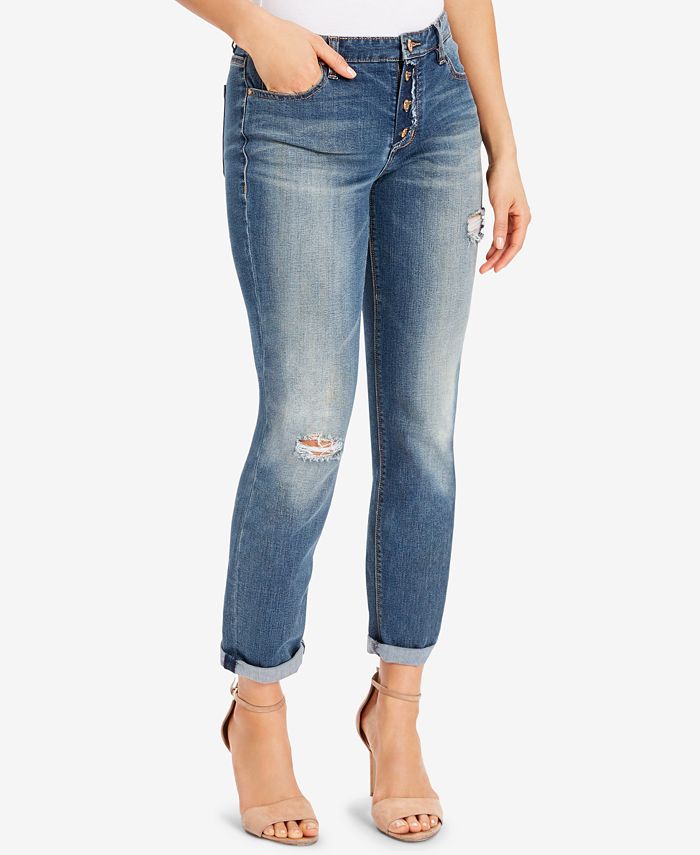 Vintage America Blues Women's Gratia Bestie Boyfriend Jeans - Distressed Denim With 5 Pockets & Cuffed Hem, 27" Inseam - View #8
