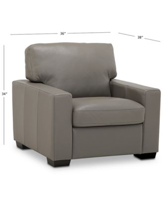 Ennia 36" Leather Armchair, Created for Macy's
