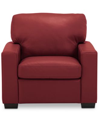 Ennia 36" Leather Armchair, Created for Macy's