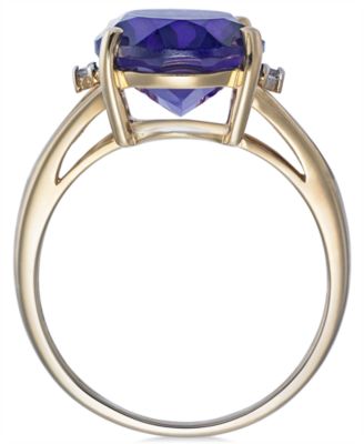 Amethyst (5 ct. t.w.) and Diamond Accent Oval Ring in 14k Gold (Also Available in Mystic Topaz, Blue Topaz, & Prasolite)