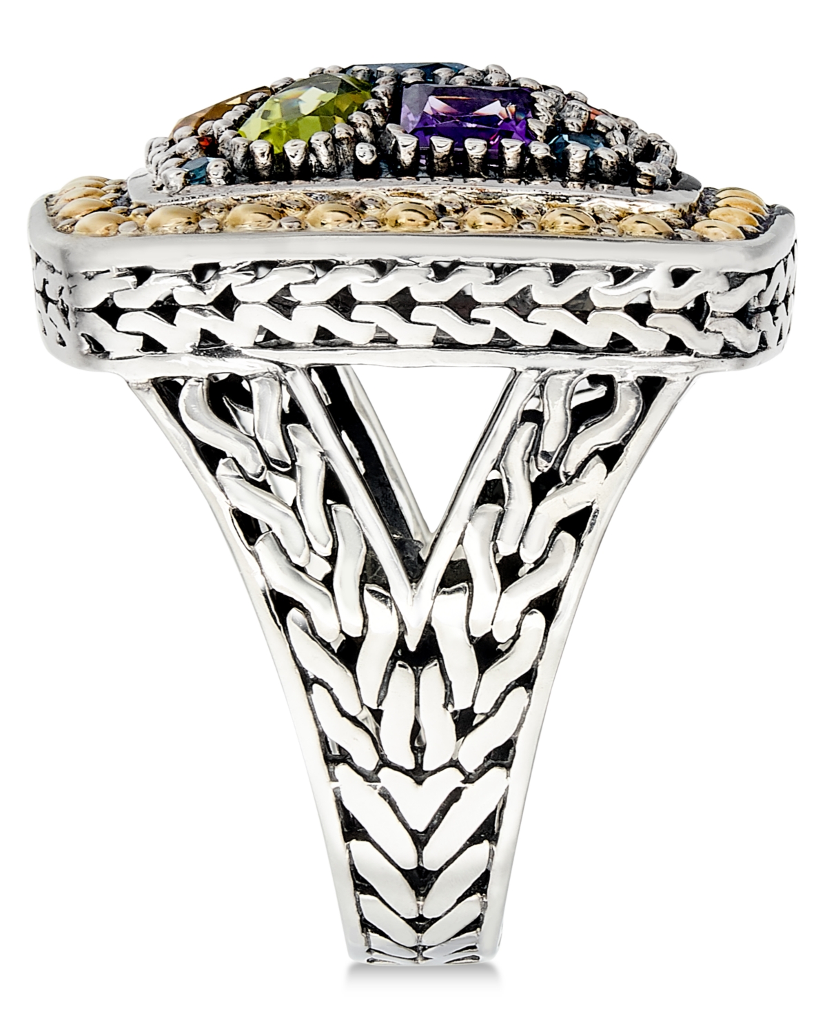 Effy Collection Balissima By Effy Multi-stone Ring In 18k Yellow Gold And Sterling Silver (3-1/4 Ct. T.w.) In Yellow Gold,sterling Silver
