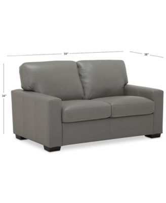 Ennia 59" Leather Loveseat, Created for Macy's