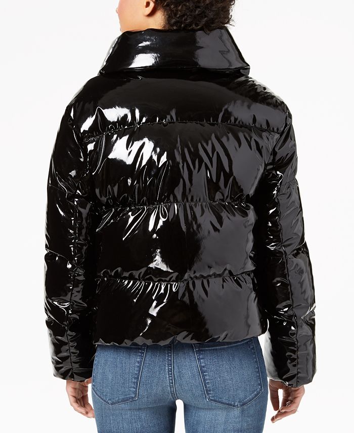 Kendall + Kylie Cropped Shiny Puffer Coat - Macy's