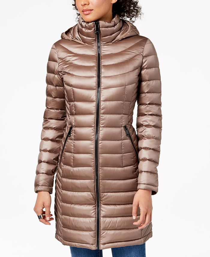 Calvin Klein Hooded Packable Puffer Coat & Reviews - Coats - Women - Macy's