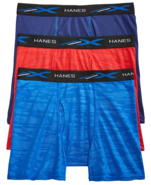 image of Hanes Little & Big Boys 3-Pk. Embossed Boxer Briefs