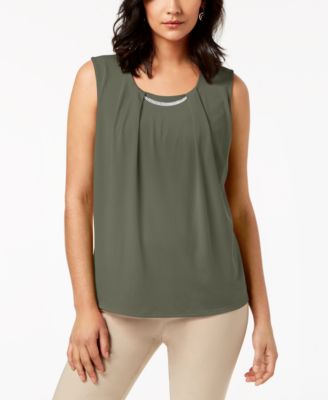 JM Collection - Pleated Embellished Top