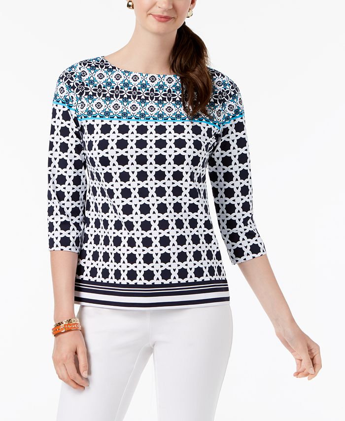 Charter Club Boat-Neck Top, Created for Macy's - Macy's