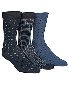 Men's 3-Pk. Patterned Crew Socks