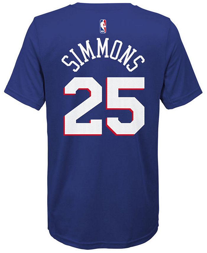 Nike Ben Simmons Philadelphia 76ers Icon Name and Number T-Shirt, Big ...