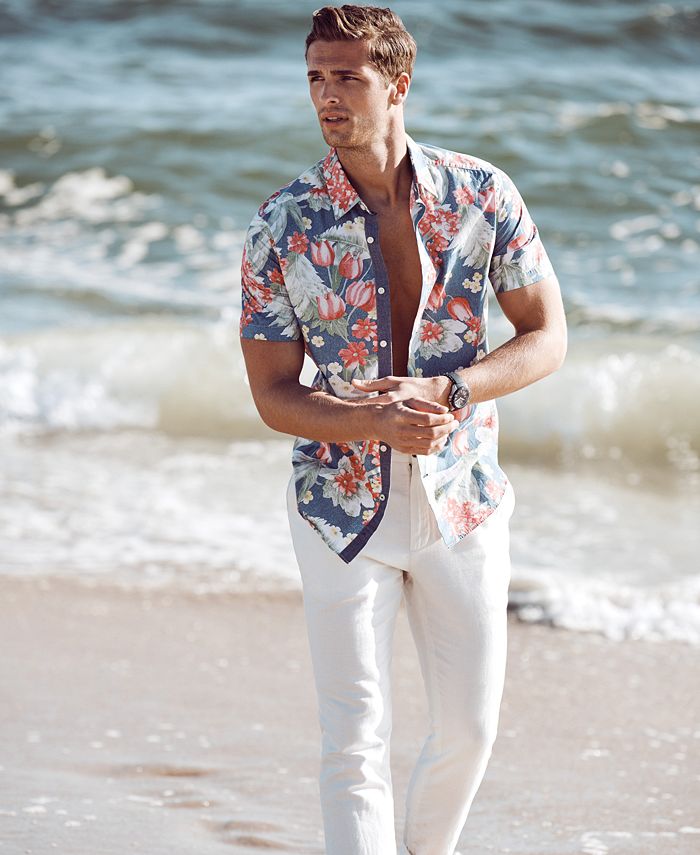 Nautica Men's Floral-Print Classic Fit Shirt - Macy's