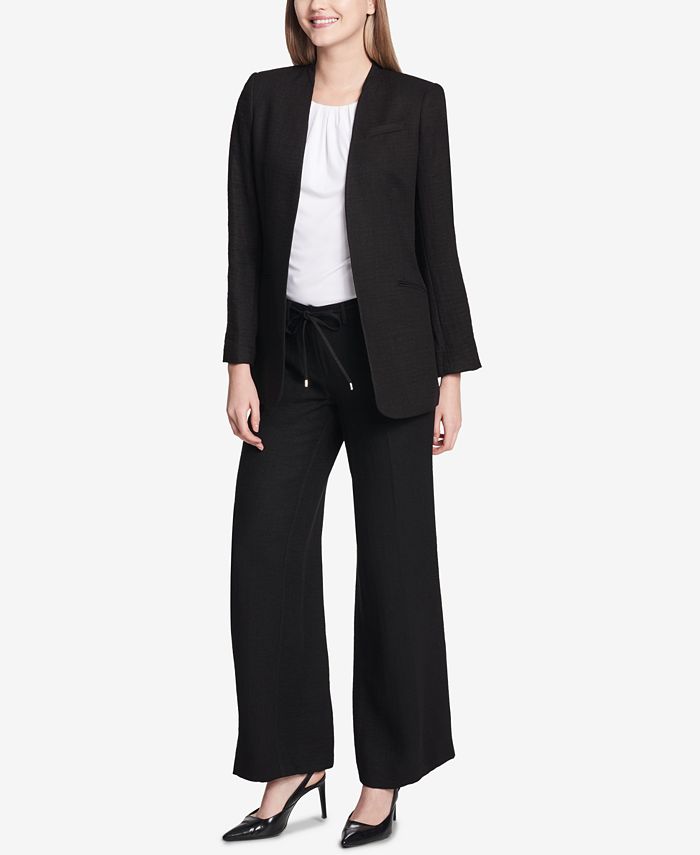 Calvin Klein Tweed Flyaway Blazer, Regular & Petite & Reviews - Jackets ...