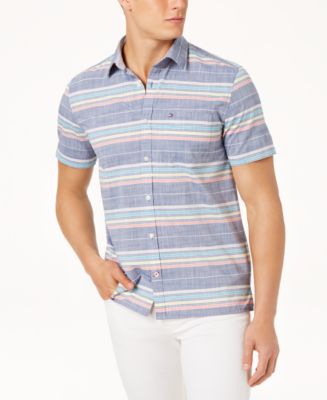 Tommy Hilfiger Men's Gibson Striped Shirt, Created for Macy's & Reviews ...