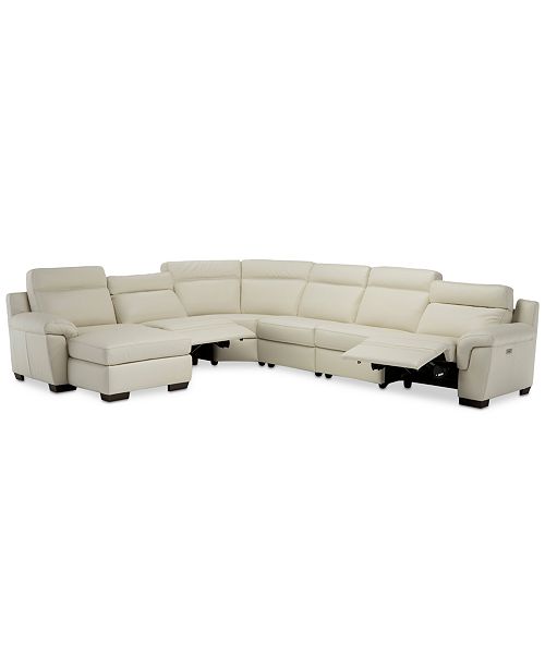 Furniture Julius Ii 150 6 Pc Leather Chaise Sectional Sofa With