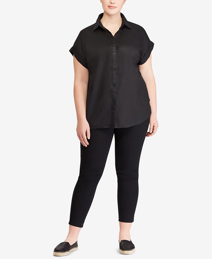 Lauren Ralph Lauren Plus Size Linen Shirt & Reviews Tops Plus Sizes