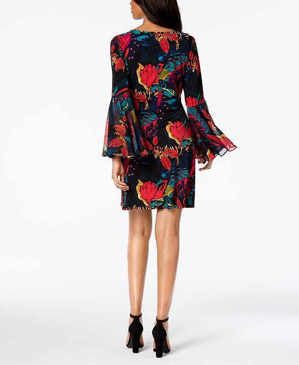 MSK FloralPrint BellSleeve Shift Dress & Reviews Dresses Women