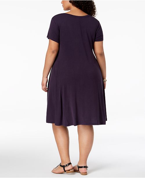 Style And Co Plus Size Short Sleeve Swing Dress Created For Macy S
