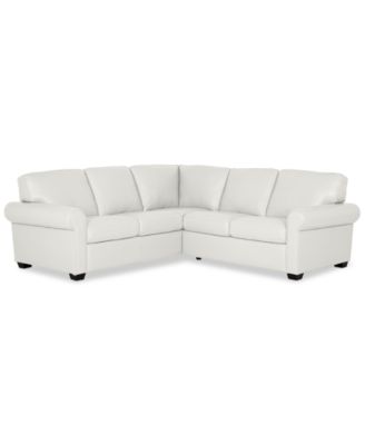 Orid 2-Pc. "L"-Shaped Leather Roll Arm Sectional , Created for Macy's