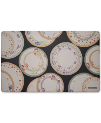 Laura Ashley - Tea Plates Anti-Fatigue Gelness Gray 20" x 32" Kitchen Mat