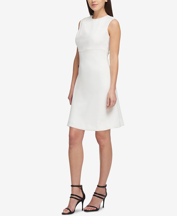 DKNY Button-Shoulder Scuba Dress, Created for Macy's & Reviews ...