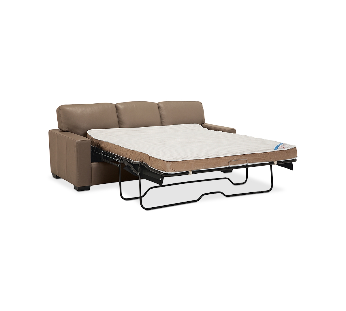 Ennia 82" Leather Queen Sleeper Sofa, Created for Macy's - Dune (Special Order)