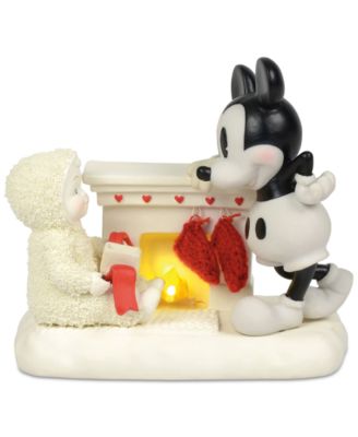 Department 56 - Snowbabies At The Mantel With Mickey Figurine