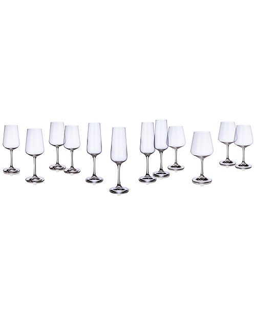 Villeroy Boch Set Of 12 Ovid Crystal Stemware Service For 4