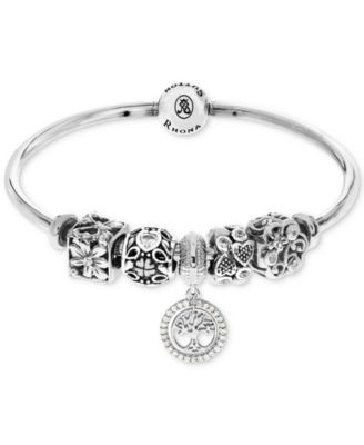 sterling silver bangle charm bracelet