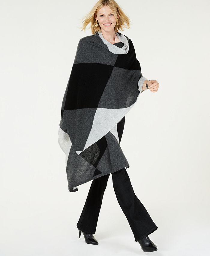 Charter Club Pure Cashmere Argyle Oversized Scarf, Created for