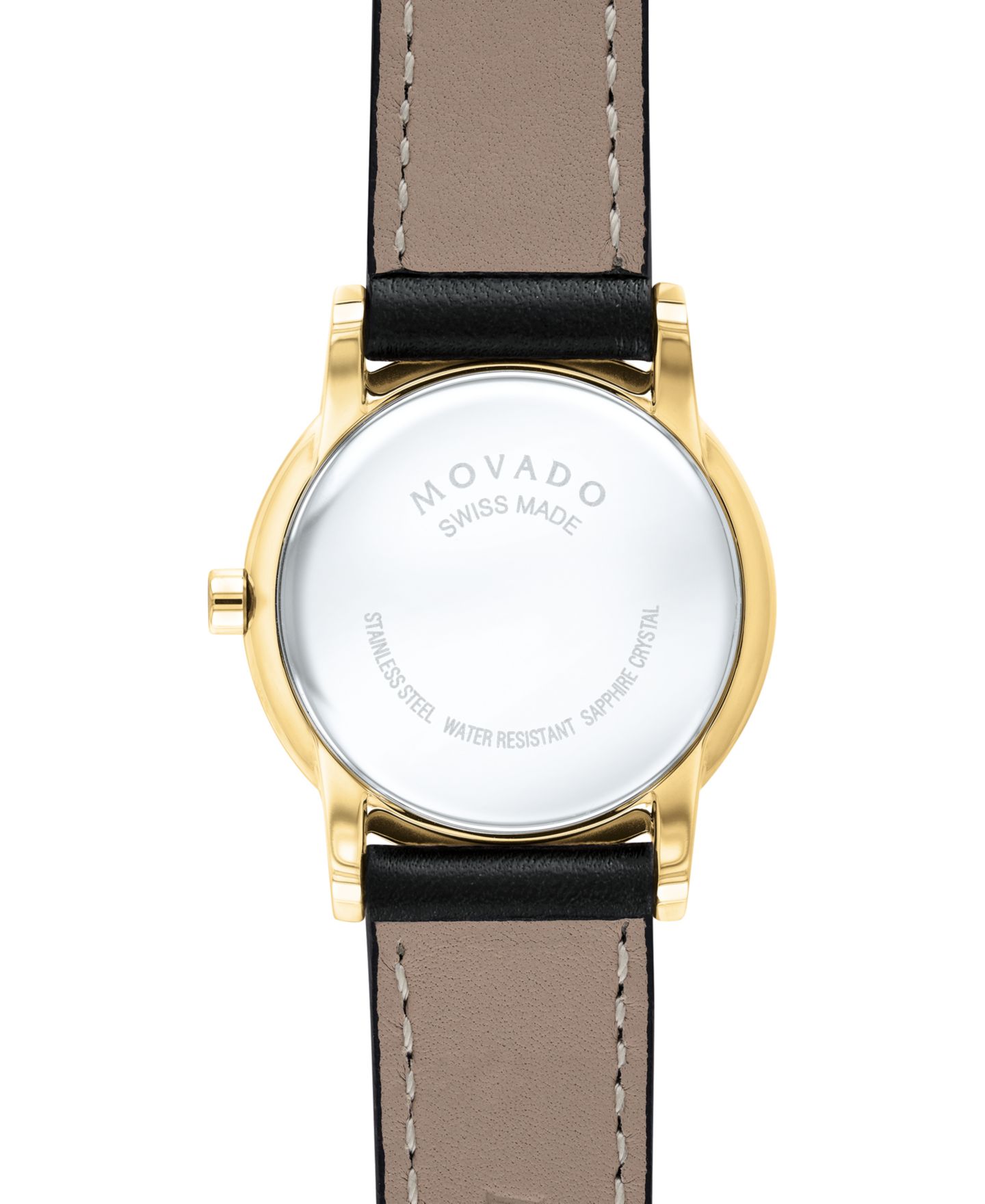 Женские часы Movado Swiss Museum Classic Black Leather Strap Watch 28mm, цвет: Чёрный / Золотой чёрный — фото 3
