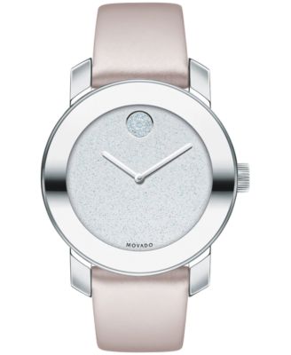 movado leather strap women's