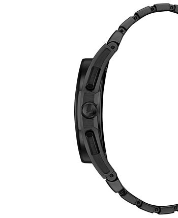 Bulova - Men's Chronograph Curv Black Stainless Steel Bracelet Watch 44mm