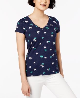 Maison Jules - Printed V-Neck T-Shirt