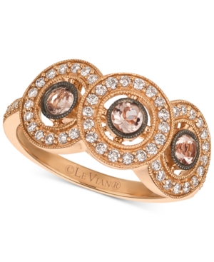 image of Le Vian Peach Morganite (1/4 ct. t.w.) & Diamond (1/3 ct. t.w.) Ring in 14k Rose Gold