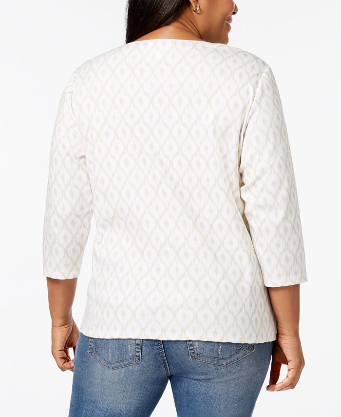 Karen Scott Plus Size Cotton Elephant-Graphic T-Shirt, Created for Macy ...