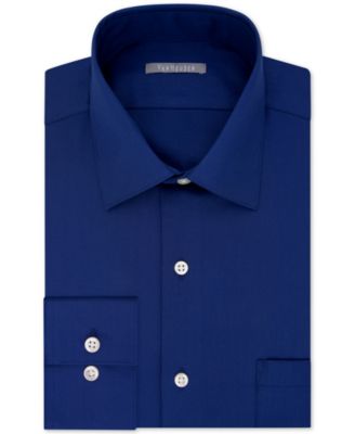 Van Heusen - Men's Classic/Regular Fit Lux Sateen Solid Dress Shirt