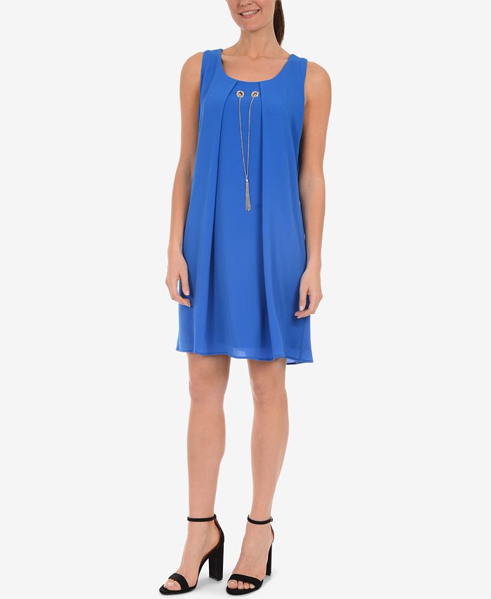 NY Collection Pleated Necklace Dress Macy's