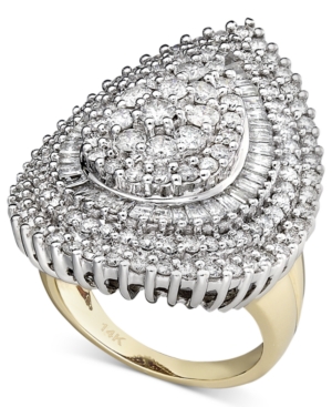 image of Pear Diamond Cluster Ring in 14k White Gold and 14k Gold (3 ct. t.w.)