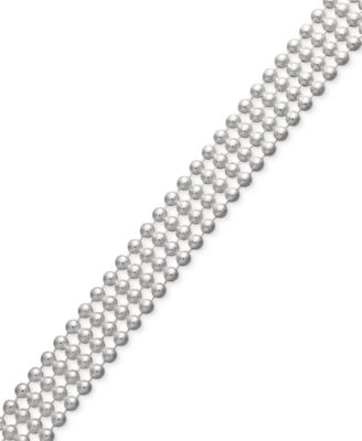 Shop Giani Bernini Bracelet Four Row Bead Chain In Silver