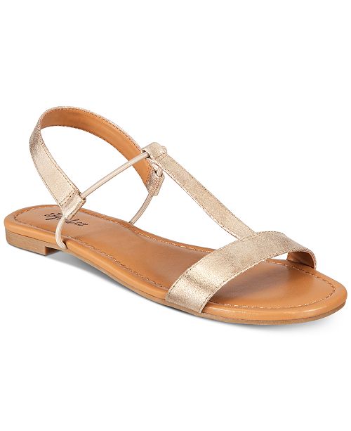 Style & Co Kristee T-Strap Flat Sandals, Created for Macy's & Reviews ...