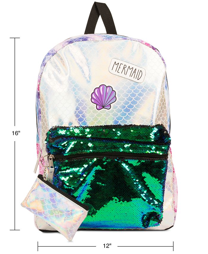 FAB Little & Big Girls Reversible Sequins Mermaid Backpack & Coin Purse ...