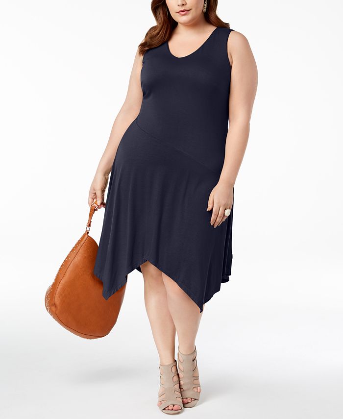 Plus size handkerchief hem dress sales