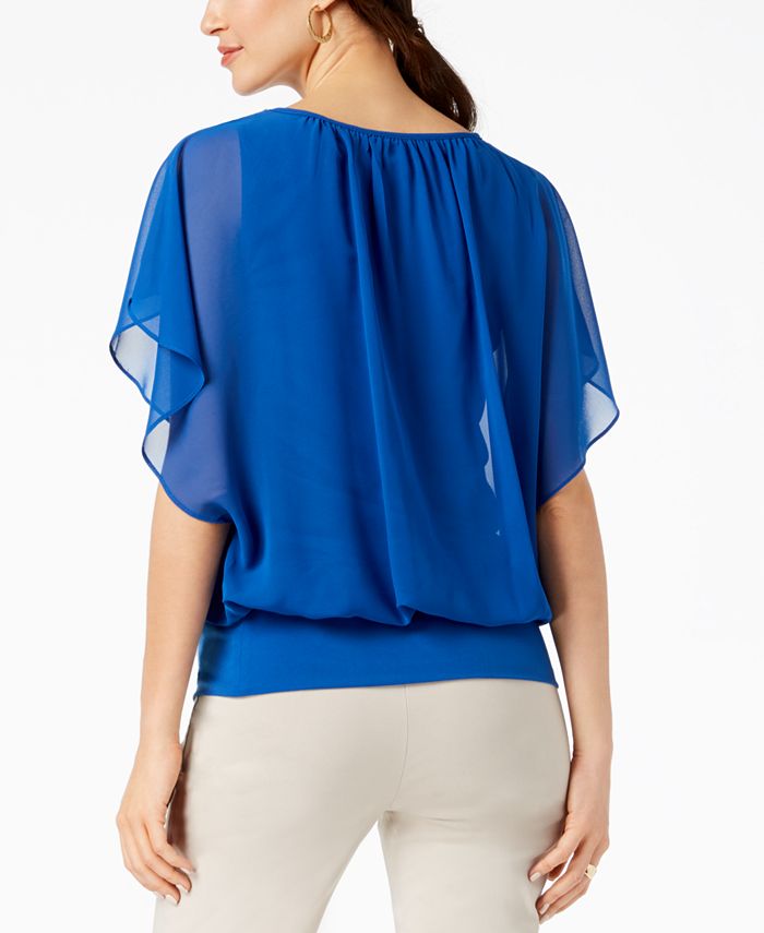 JM Collection Flutter-Sleeve Top, Created for Macy's - Macy's