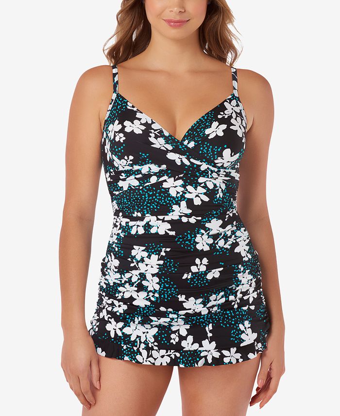 Swim Solutions Garden Confetti TummyControl Swimdress, Created for