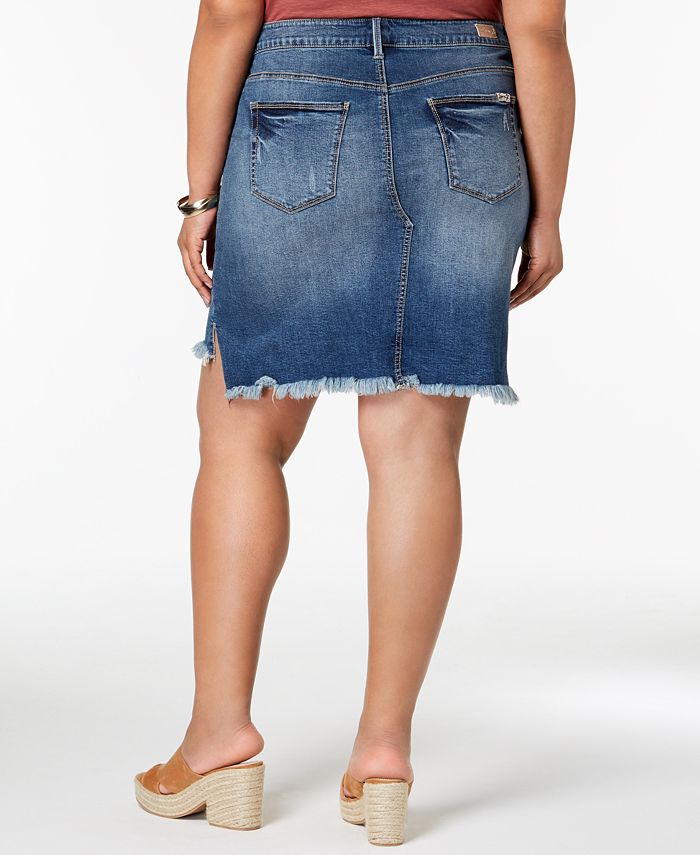 Seven7 Jeans Seven7 Trendy Plus Size Distressed Denim Skirt - Macy's