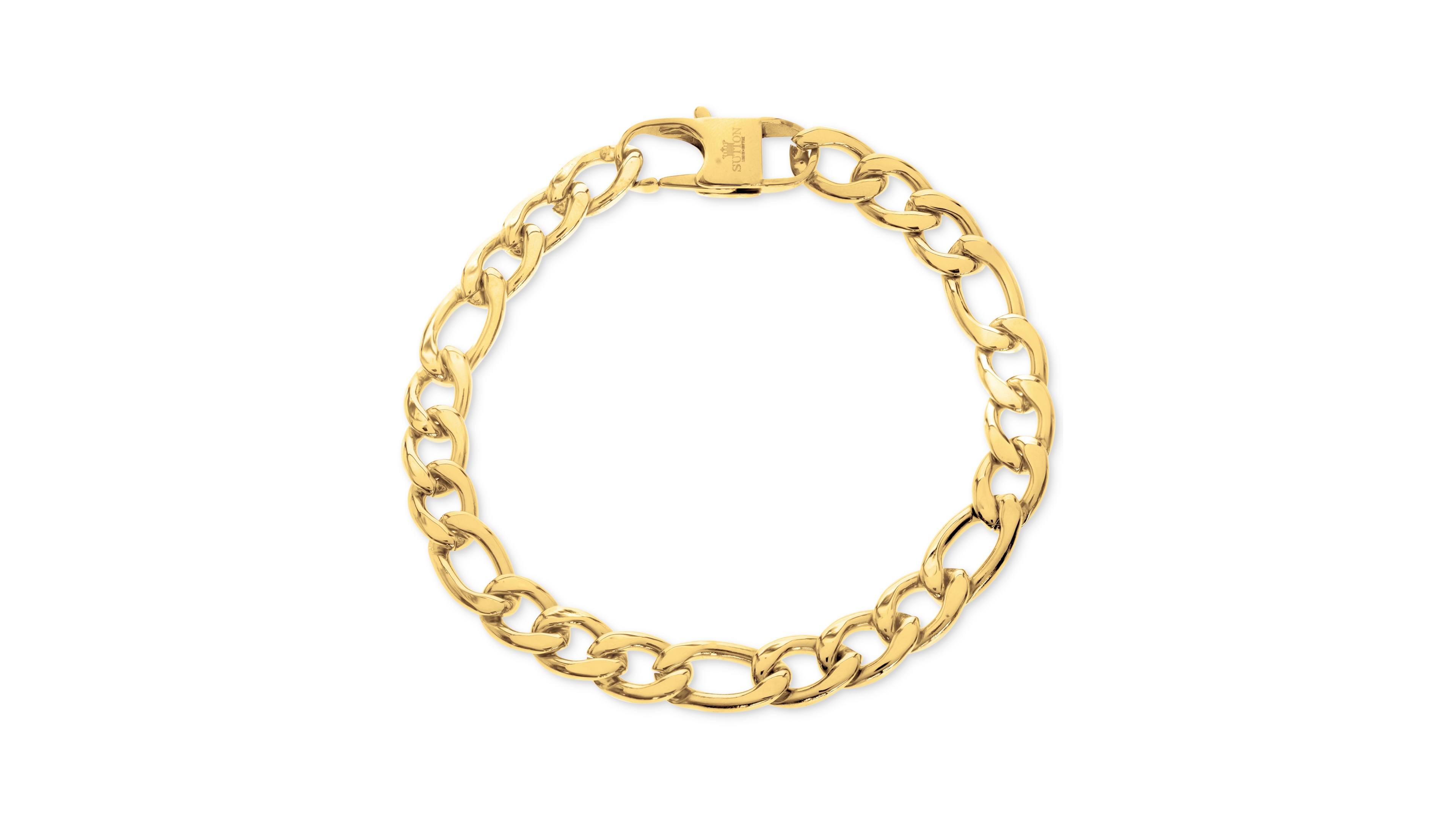 Sutton by Rhona Sutton Men's Gold-Tone Stainless Steel Figaro Link Bracelet