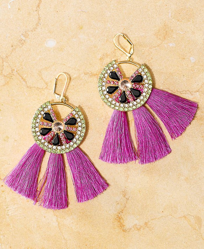 INC International Concepts I.N.C. GoldTone Tiered Tassel Drop Earrings